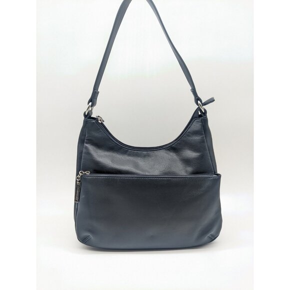 GIANI BERNINI Nappa Classic leather women's hobo shoulder bag - Navy Blue - Picture 3 of 10